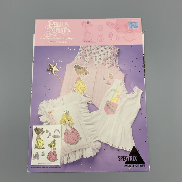 Vtg Precious Moments Sew Free Fabric Applique 516 Princess Spectrix NOS Castle - Picture 1 of 8